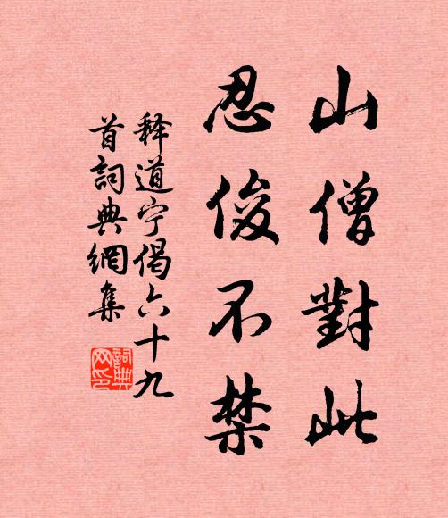 释道宁山僧对此，忍俊不禁书法作品欣赏