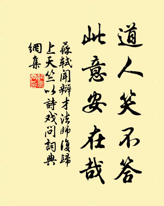 苏轼道人笑不答，此意安在哉书法作品欣赏