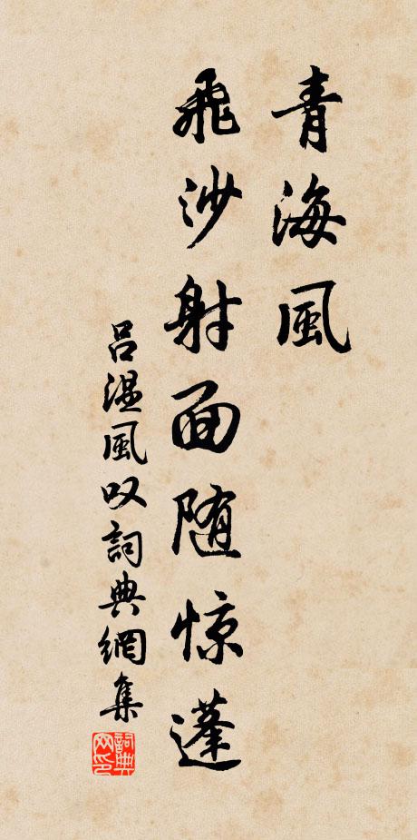 吕温青海风，飞沙射面随惊蓬书法作品欣赏