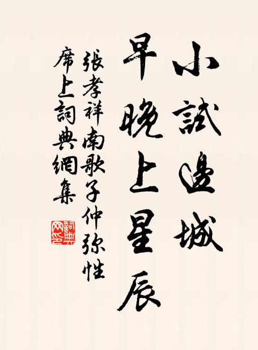 张孝祥小试边城、早晚上星辰书法作品欣赏