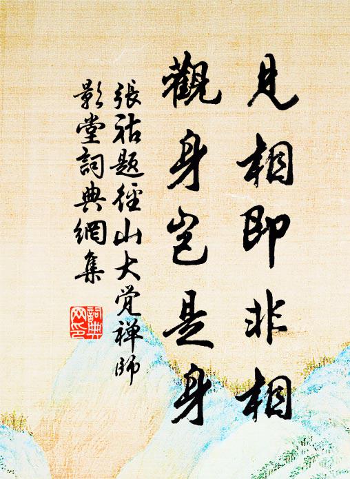 张祜见相即非相，观身岂是身书法作品欣赏