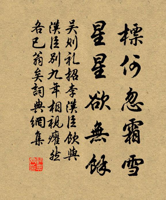 吴则礼标何忽霜雪，星星欲无余书法作品欣赏