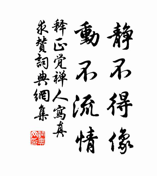 释正觉静不得像，动不流情书法作品欣赏