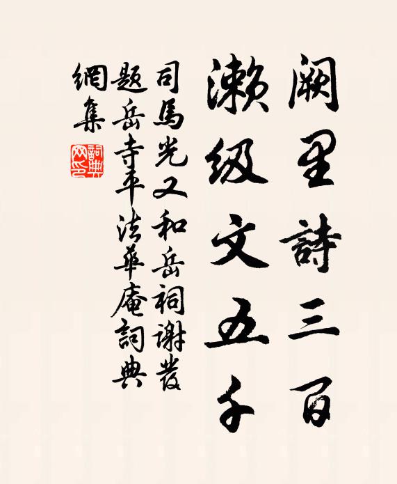 司马光阙里诗三百，濑级文五千书法作品欣赏