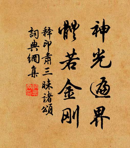 释印肃神光遍界，体若金刚书法作品欣赏