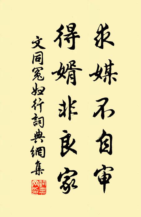 文同求媒不自审,得婿非良家书法作品欣赏