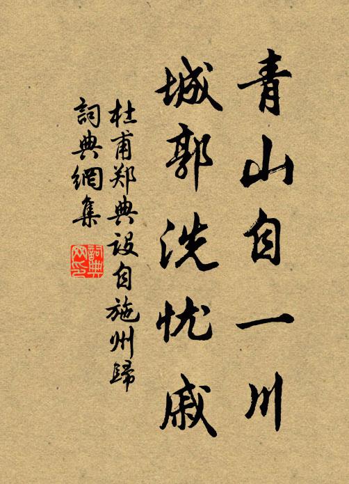 杜甫青山自一川，城郭洗忧戚书法作品欣赏