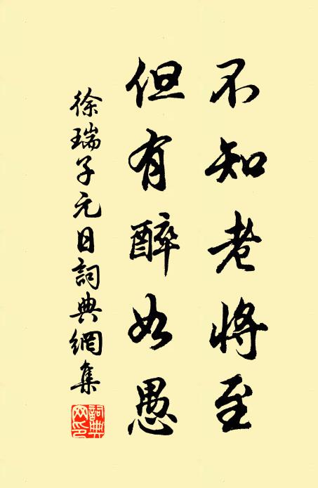 徐瑞不知老将至，但有醉如愚书法作品欣赏