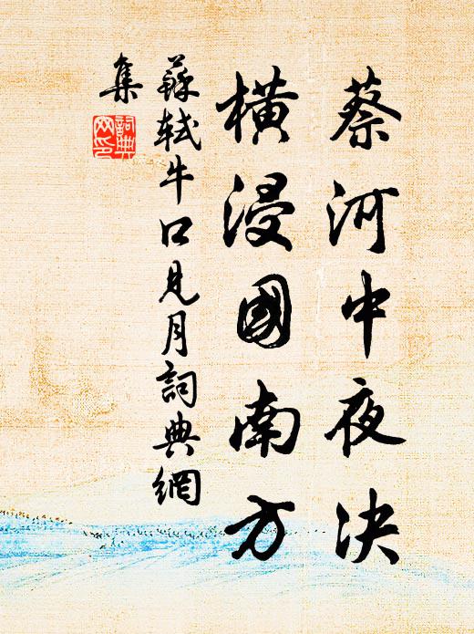 苏轼蔡河中夜决，横浸国南方书法作品欣赏
