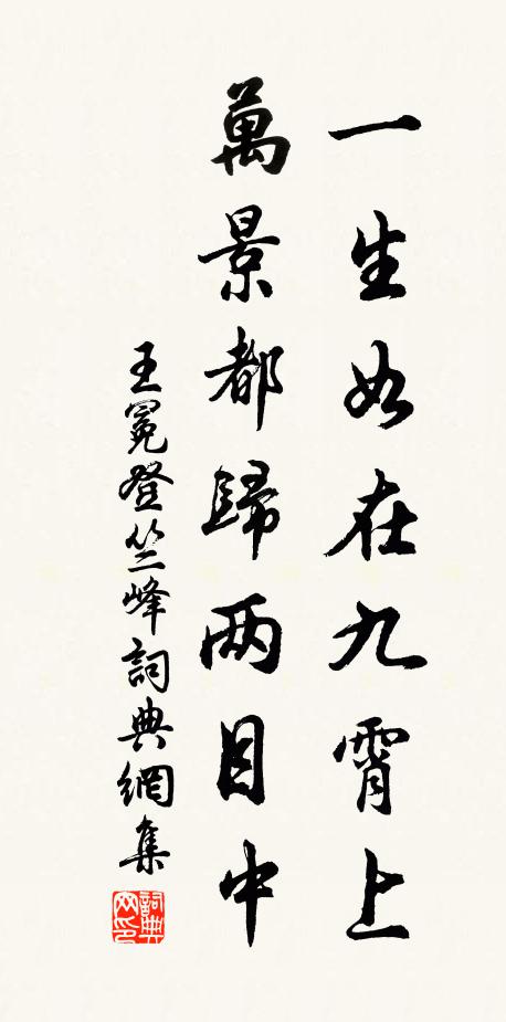 王冕一生如在九霄上，万景都归两目中书法作品欣赏