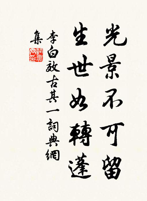 李白光景不可留，生世如转蓬书法作品欣赏