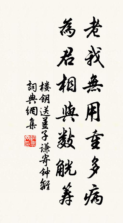 楼钥老我无用重多病，为君相与数觥筹书法作品欣赏