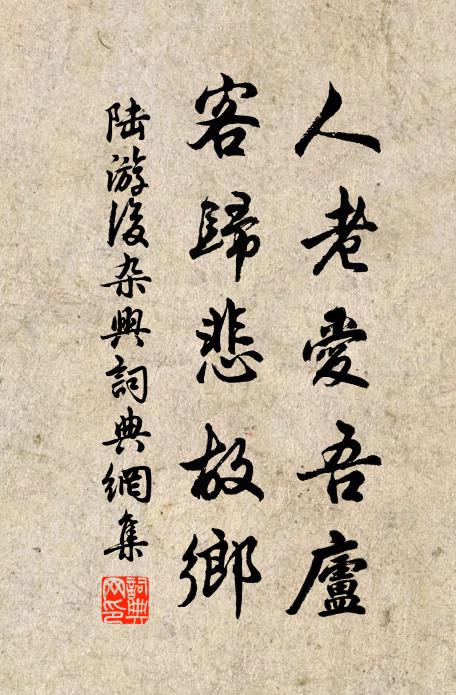 陆游人老爱吾庐，客归悲故乡书法作品欣赏
