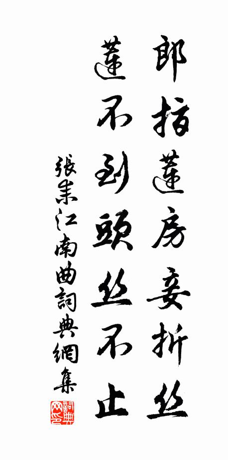 张耒郎指莲房妾折丝，莲不到头丝不止书法作品欣赏