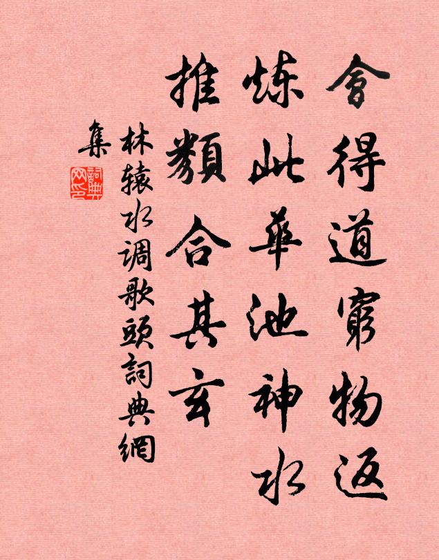 林辕会得道穷物返，炼此华池神水，推类合其玄书法作品欣赏