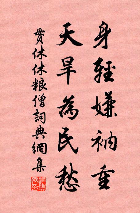 贯休身轻嫌衲重，天旱为民愁书法作品欣赏