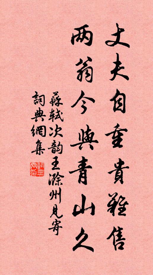 苏轼丈夫自重贵难售，两翁今与青山久书法作品欣赏