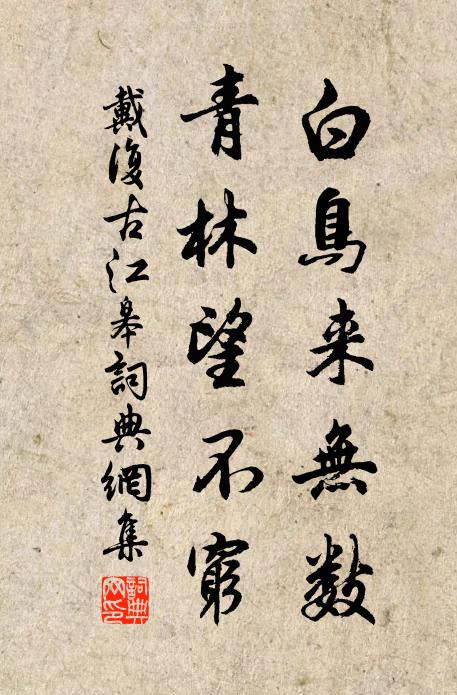 戴复古白鸟来无数，青林望不穷书法作品欣赏