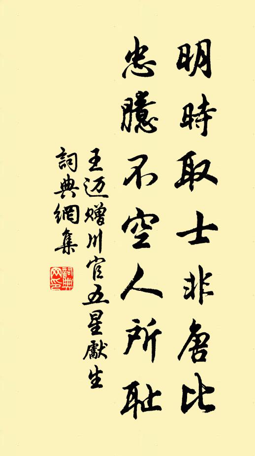 王迈明时取士非唐比，忠臆不空人所耻书法作品欣赏