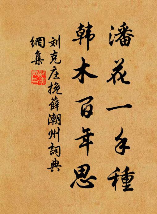 刘克庄潘花一手种，韩木百年思书法作品欣赏