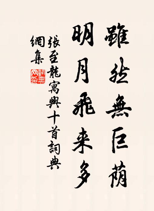 张至龙虽然无巨荫，明月飞来多书法作品欣赏