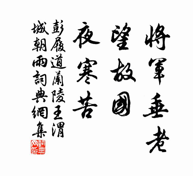 彭履道将军垂老，望故国，夜寒苦书法作品欣赏
