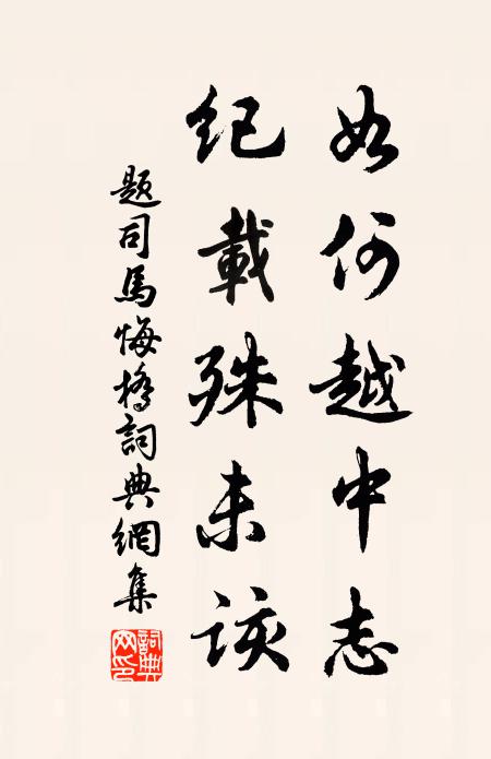 佚名如何越中志，纪载殊未该书法作品欣赏