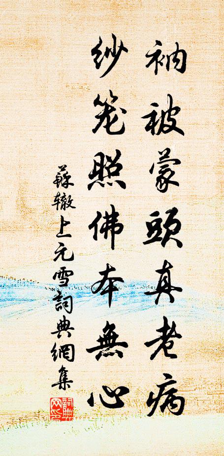 苏辙衲被蒙头真老病，纱笼照佛本无心书法作品欣赏