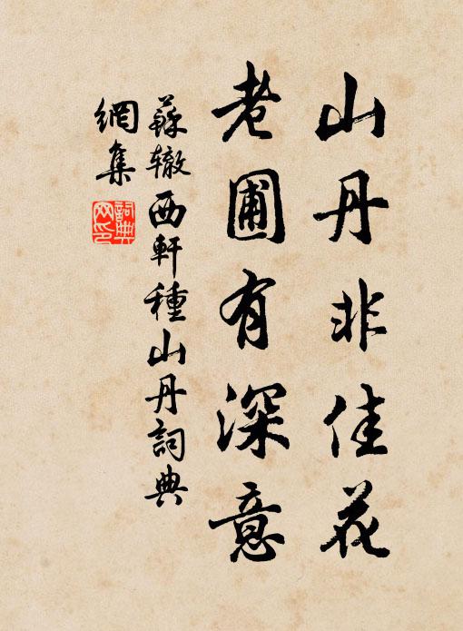 苏辙山丹非佳花，老圃有深意书法作品欣赏