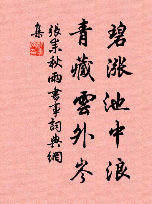 张耒碧涨池中浪，青藏云外岑书法作品欣赏