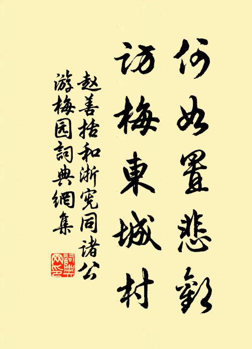 赵善括何如置悲欢，访梅东城村书法作品欣赏
