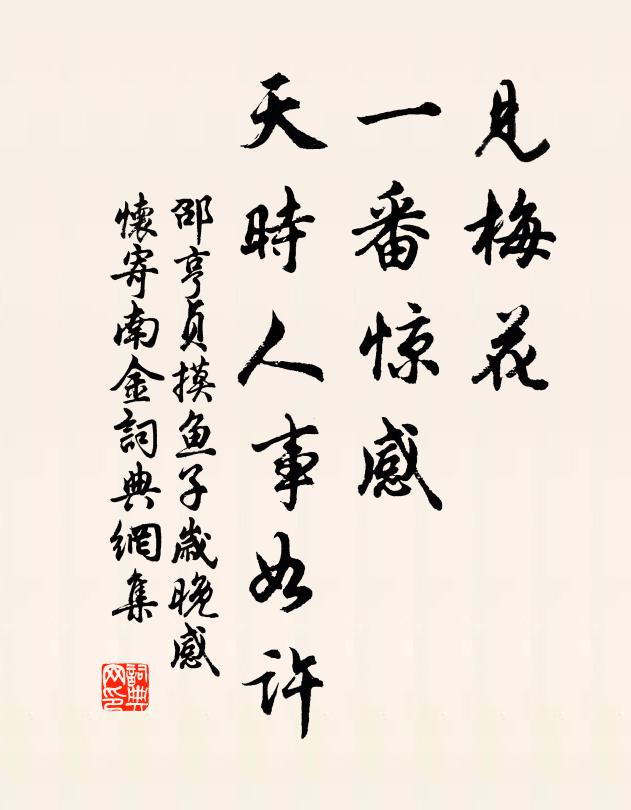 邵亨贞见梅花、一番惊感，天时人事如许书法作品欣赏