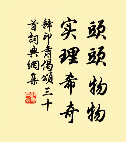 释印肃头头物物，实理希奇书法作品欣赏