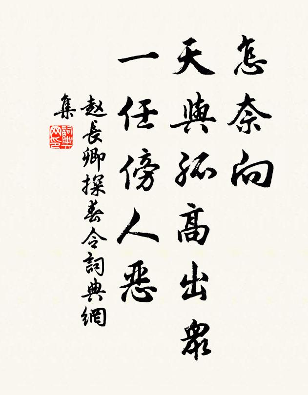赵长卿怎奈向、天与孤高出众，一任傍人恶书法作品欣赏