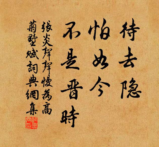 张炎待去隐，怕如今、不是晋时书法作品欣赏