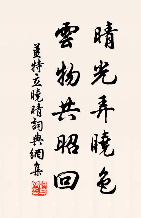 姜特立晴光弄晓色，云物共昭回书法作品欣赏