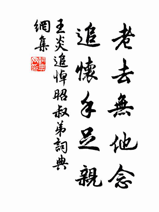 王炎老去无他念，追怀手足亲书法作品欣赏
