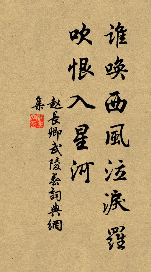 赵长卿谁唤西风泣泪罗，吹恨入星河书法作品欣赏