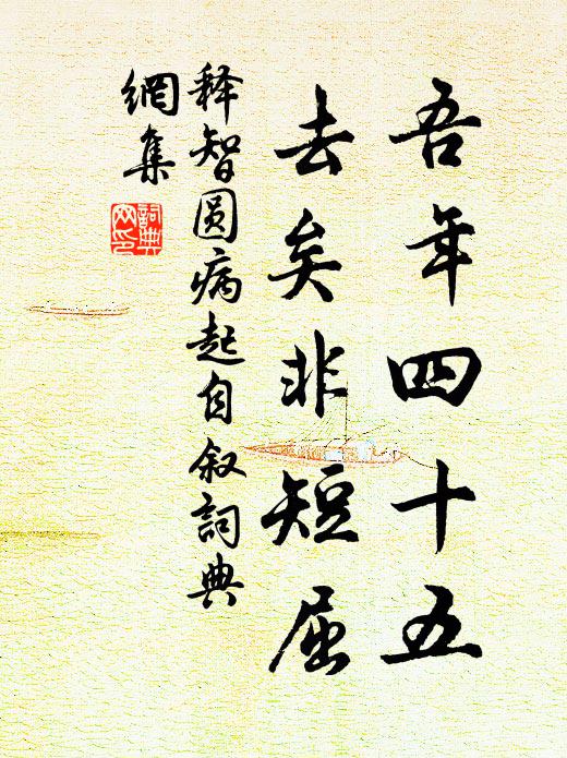 释智圆吾年四十五,去矣非短屈书法作品欣赏
