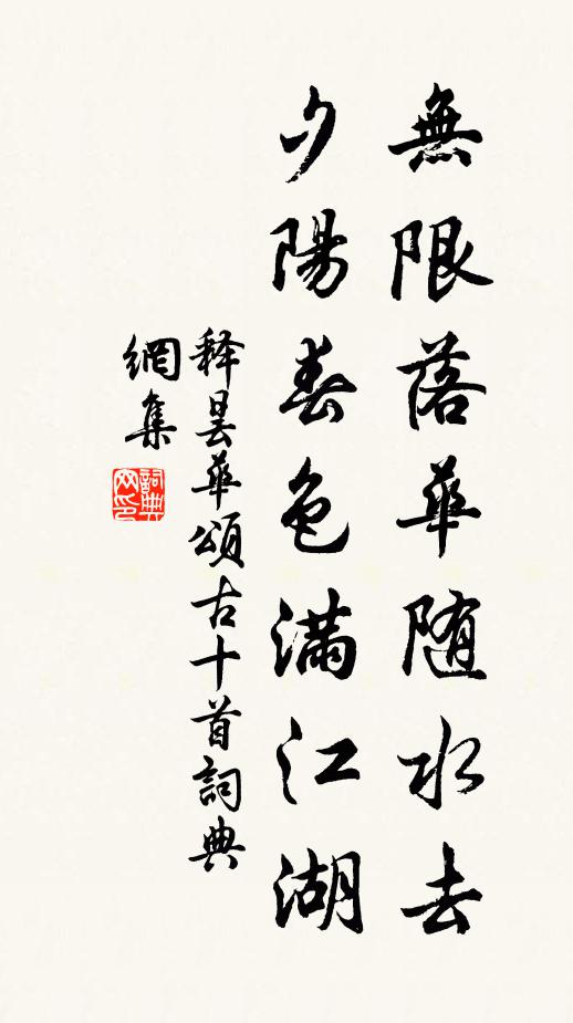 释昙华无限落华随水去，夕阳春色满江湖书法作品欣赏