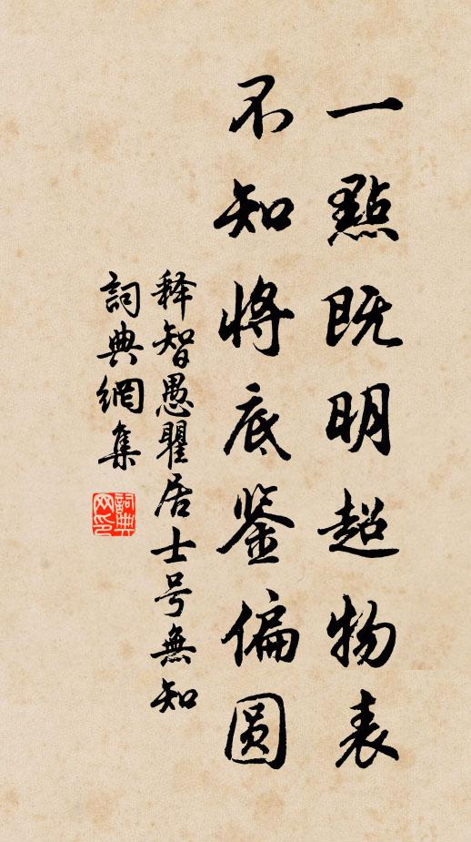 释智愚一点既明超物表，不知将底鉴偏圆书法作品欣赏