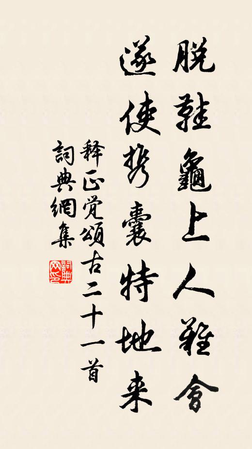 释正觉脱鞋龟上人难会，遂使携囊特地来书法作品欣赏