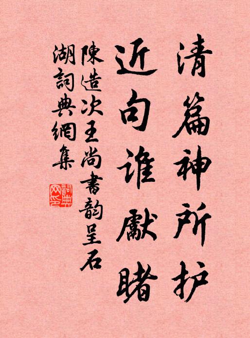 陈造清篇神所护,近句谁先睹书法作品欣赏