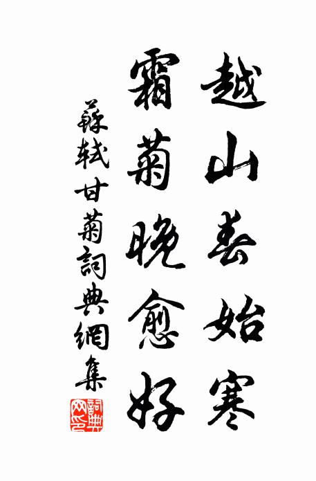 苏轼越山春始寒，霜菊晚愈好书法作品欣赏