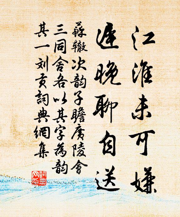 苏辙江淮未可嫌，迟晚聊自送书法作品欣赏
