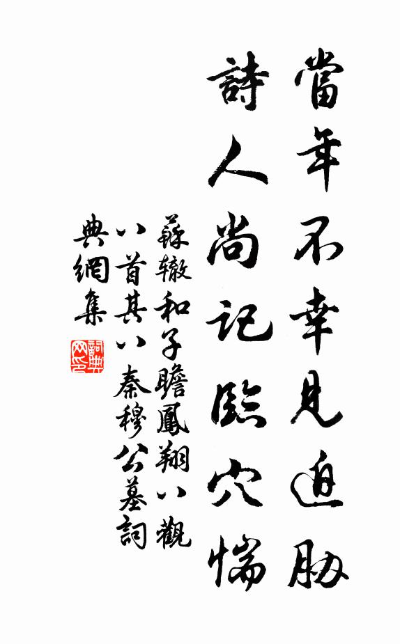 苏辙当年不幸见迫胁，诗人尚记临穴惴书法作品欣赏