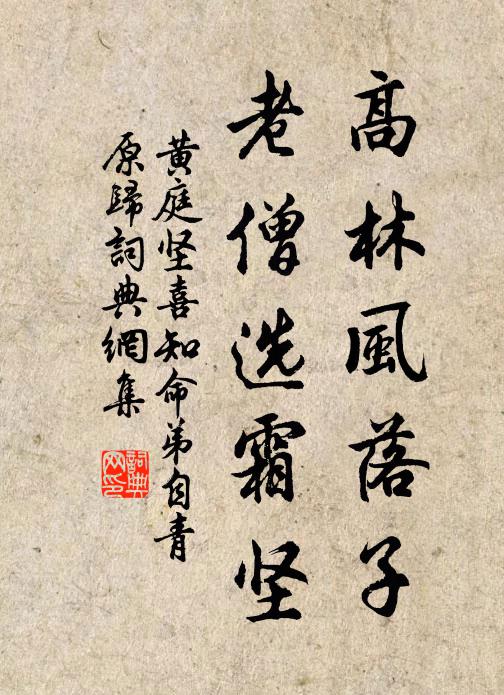 黄庭坚高林风落子，老僧选霜坚书法作品欣赏