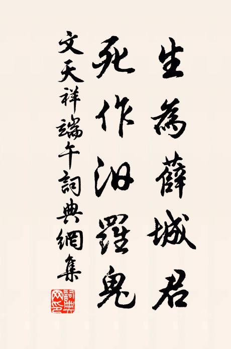 文天祥生为薛城君，死作汨罗鬼书法作品欣赏