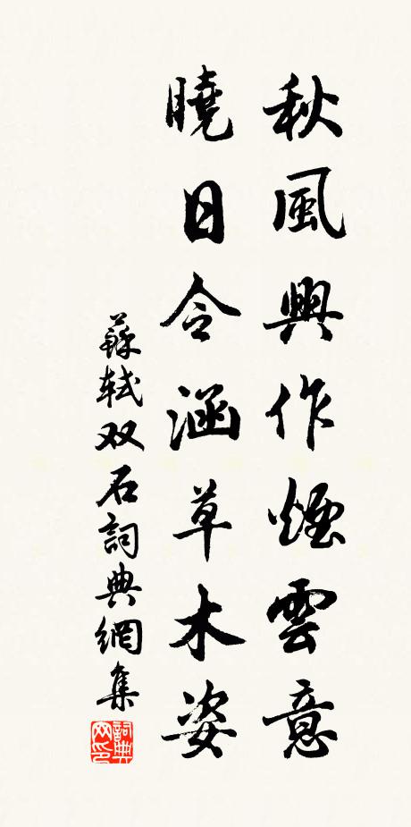 苏轼秋风兴作烟云意，晓日令涵草木姿书法作品欣赏