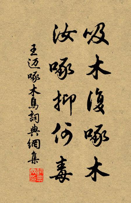 王迈吸木复啄木，汝啄抑何毒书法作品欣赏